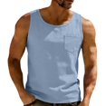 thumbnail image 2 of S-4X Big & Tall Tank Tops for Men with Pocket Plus Size Sleeveless Crewneck Shirts Mens Casual Solid Color Pullover Breathable Athletic Workout Vests, 2 of 8