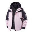 thumbnail image 5 of LYSMORA Men's Color Block Hooded Rain Jacket Full Zip Adjustable Cuff Outdoor Wind Coat for Hiking and Camping, 5 of 8