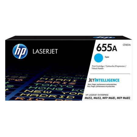 UPC: 0889894325426 | HP 655A (CF451A) Toner Cartridge  Cyan