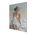 thumbnail image 3 of 12x16 inch Bathroom Decor Oil Painting Canvas Elegant Women On The Beach,Home Room Decor Bathroom Accessory,Charm Women On The Beach,Bathroom,Study,Woman Cave,Bedroom Wall Decor Art Paintings, 3 of 6