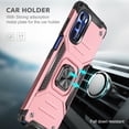 thumbnail image 2 of Motorola G Stylus 5G 2022 Case, Rosebono Hybrid Slim Colorful Armor Cover Case With Adjustable Integrated 360 Degree Rotating Ring Kickstand For Motorola G Stylus 2022 5G (Rose Gold), 2 of 6