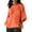 Orange, variant on POTETI Shirts for Women Working Out Winter Casual Printed Shirt Pocket Round Neck Loose Shirt Yellow Womens Blouses