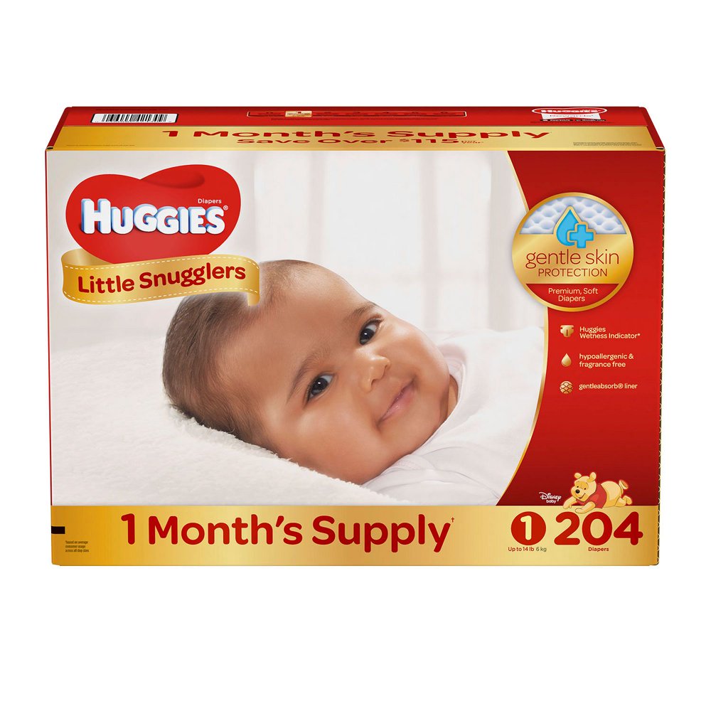 Huggies Little Snugglers Diapers Size 1 204 ct. ( Weight Up to 14 lbs