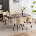 thumbnail image 2 of YOUNIKE Upholstered Dining Chairs Set of 2, Faux Leather Kitchen Chairs, Modern Side Chairs, Wide Curved Back, Metal Legs, Beige, 2 of 15