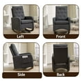 thumbnail image 6 of Ataucjin Upholstered Glider Rocking Chair Teddy Fabric Nursery Chairs High Backrest Reading Chair With Side Pocket And Rubber Wood Legs Accent Armchair For Living Bedroom Offices, 6 of 7