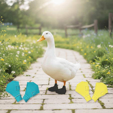 Duck Paw Protector Boots Lightweight Non-Slip Poultry Footwear for Pet Ducks and Geese Reusable Protective Shoes Black Size S (1Pair)