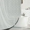 thumbnail image 5 of ajkijo Bohemian Solid Color Polyester Shower Curtain with Waterproof Design, Elegant Bathroom Decor White, 5 of 6