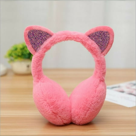 

Rose Red Women Kids Soft Cute Cat Earmuffs Ladies Winter Girls Earflap Warmers Ear Muffs