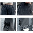thumbnail image 6 of GiLiling Teen Girls Y2K Vintage Baggy Jeans High Waist Wide Leg Cargo Denim Pants Elastic Waist Aesthetic Casual (Black, 15-16 Years), 6 of 9