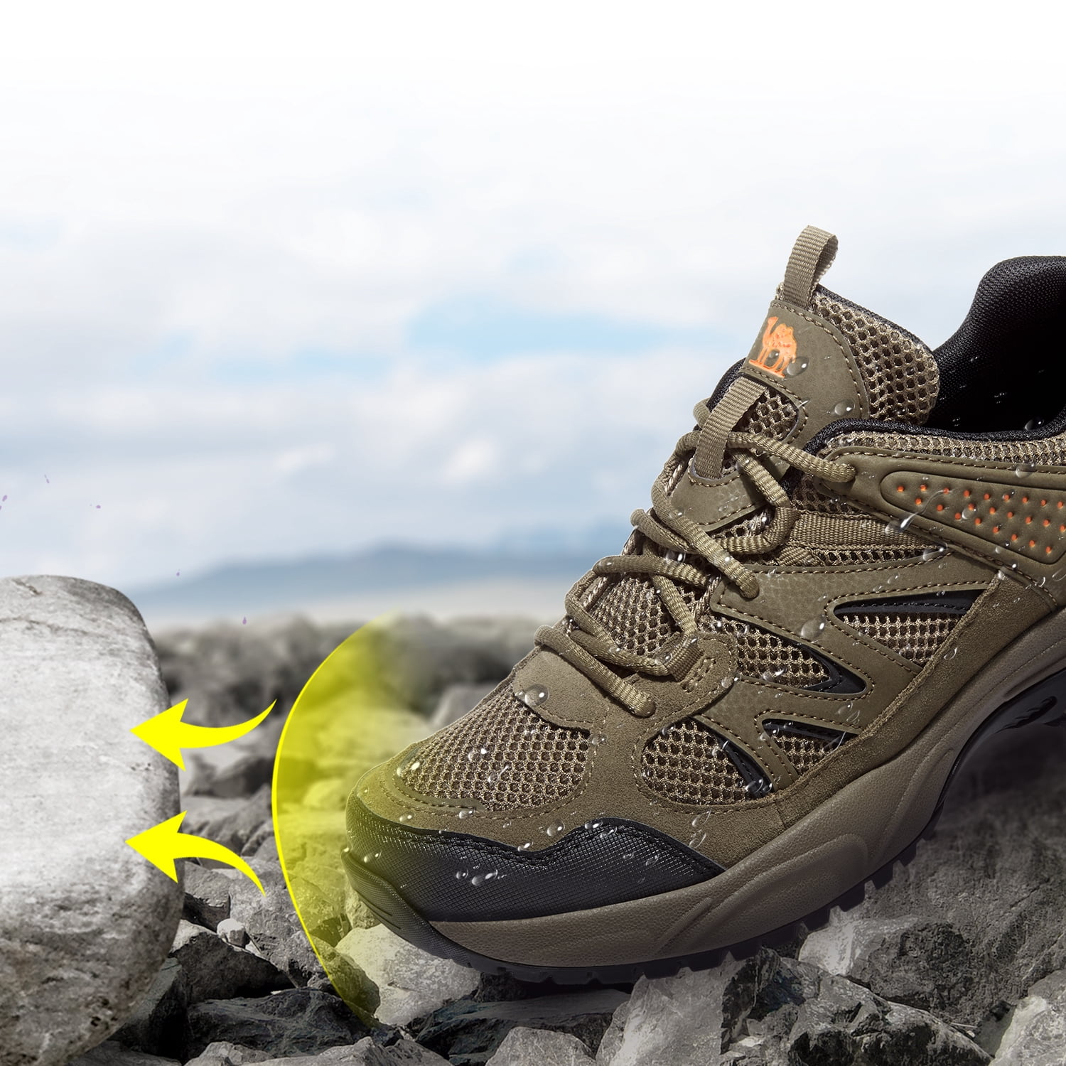 OutPro Men's Hiking Shoes Non-Slip Lightweight Sneakers Breathable Athletic Shoes Low-Top Trail Running Shoes