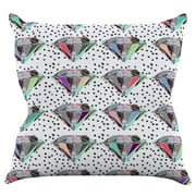 Kess InHouse Vasare Nar Polka Dot Diamonds Rainbow Indoor / Outdoor Throw Pillow