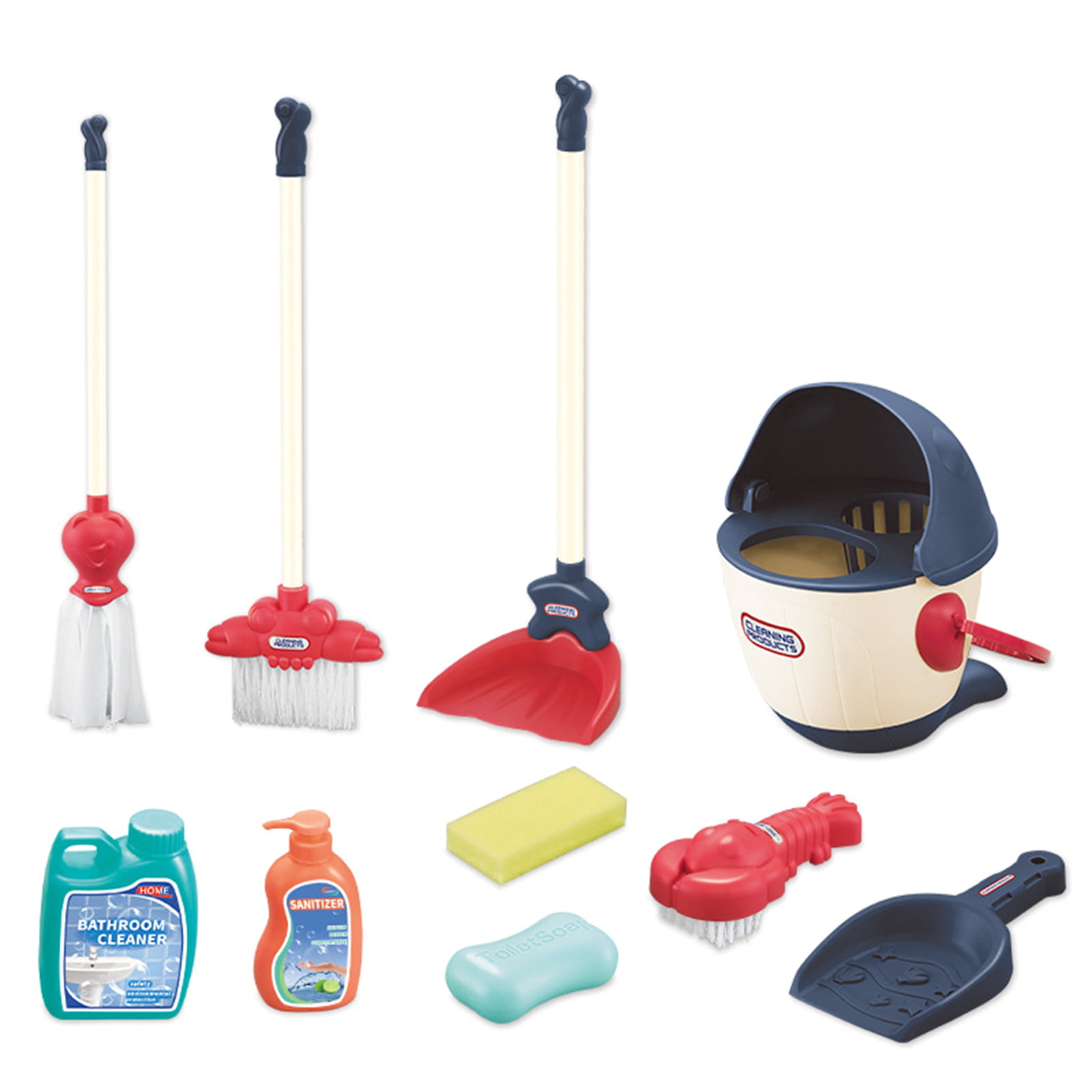 Kids Cleaning Set for Toddlers, Detachable 12Pcs Kids Broom and Mop Set for  Toddlers,Cleaning Toys,Including Broom,Dustpan,Mop,Brush,Spray