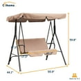 thumbnail image 5 of Clihome  2 Person Outdoor Porch Swing with Removable Cushions Coffee, 5 of 5