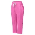 thumbnail image 5 of TGPMGRZ Linen Capri Pants for Girls Kids Fashion 2026 Button Side Elastic Waist Summer Beachwear Hot Pink 3-4 Years, 5 of 6