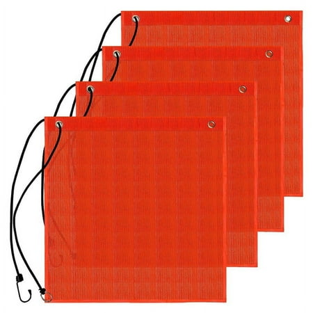 4 x Safety Flag 4 x Bungee Cord-Orange