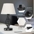 thumbnail image 5 of Set of 2 Traditional Bedside Lamps with 2 USB Ports, Modern Nightstand Desk Lamp, 5 of 7