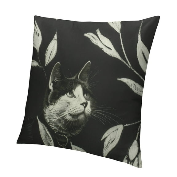 BANET Spring Summer Pillow Covers Vintage Flower Decorative Black Outdoor Throw Pillow Covers Pillowcases Cushion Covers for Couch Sofa Bedroom Home White