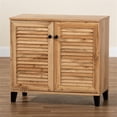 thumbnail image 2 of Baxton Studio Coolidge Armoire de Rangement pour Chaussures à 2 Portes en Bois Fini Chêne Brun, 2 of 12