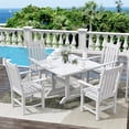 thumbnail image 5 of WestinTrends Malibu Outdoor Dining Table, All Weather Poly Lumber Adirondack 43" Trestle Square Patio Table with Umbrella Hole, White, 5 of 7