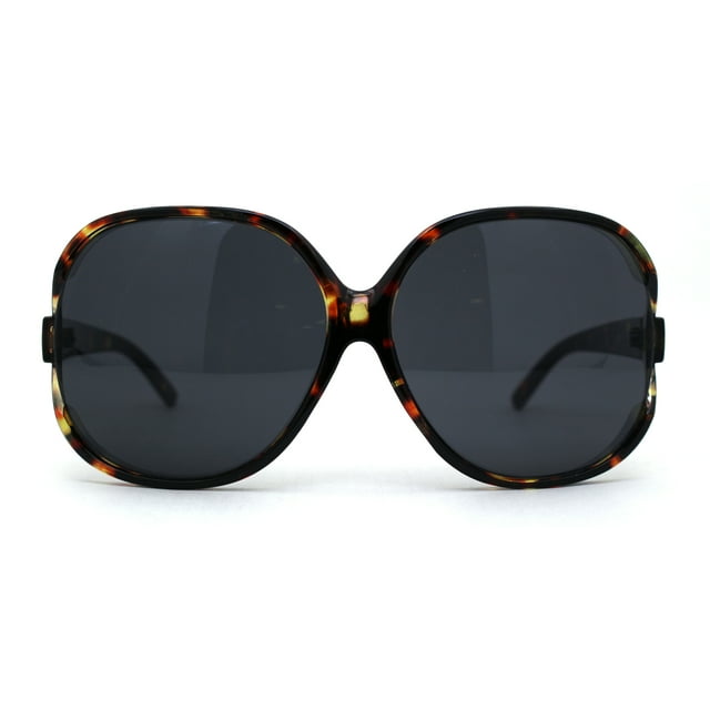 Lunettes de Soleil Papillon pour Femmes, Très Surdimensionnées, Rondes, Design, Mode, Verres Exposés, Écaille Fumée