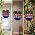thumbnail image 3 of Nkmbld 4th of July Patriotic Wreath, Red White Blue Garlands Hanging Sign Independence Day Decorative Door Porch Wall Window Hanging Ornaments, 3 of 7