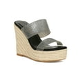 thumbnail image 1 of Women Double Rhinestone Strap Espadrille Platform Wedge Sandal 19120, 1 of 6