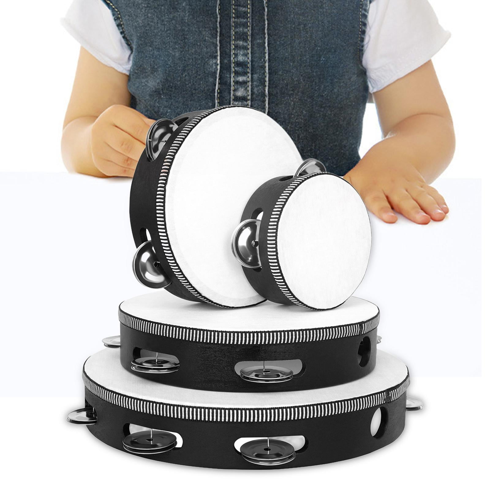 LeeQinersw 4 Pieces Tambourine Durable Percussion Instrument 4inch 6inch 8 inch and 10 inch