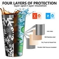 thumbnail image 3 of 16oz Tumblers Black Christmas Snowflake Pattern Stainless Steel Vacuum Insulated Double Wall Travel Tumbler Cups Mug with Lid and Straw,Cleaning Brush for Coffee,Tea, 3 of 4