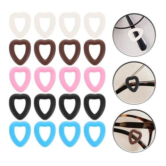MLINS 10 Pairs Anti-Slip Glasses Ear Grips Silicone Heart Shape Ear Hooks Non-Slip Eyewear Retainers For Eyeglasses Sunglasses Reading Glasses Sports Glasses