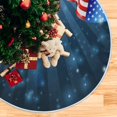 thumbnail image 5 of FMSHPON American Flag Xmas Christmas Tree Skirt Stand Mat for Holiday Party Decoration Indoor Outdoor 48 inches, 5 of 6