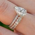 thumbnail image 2 of Forever Jewels 2Ct Pear Cut Moissanite Women Bridal Engagement Ring Set 14K White Gold Plated, 2 of 5