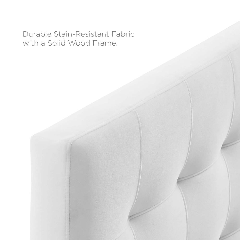 Modway Lily Biscuit Tufted Full Performance Velvet Headboard in White