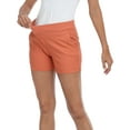 thumbnail image 5 of HDE Chino Shorts for Women, Elastic High Waisted Casual Shorts, Dark Coral 3X, 5 of 6