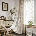 thumbnail image 1 of Nouveaux Rideaux style boho pour Salon Chambre Cuisine Décoration Tissu Imprimé Coton Lin Rideau de Baie Vitrée, 1 of 5