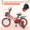 thumbnail image 5 of Costway 16'' Kid's Bike with Removable Training Wheels & Basket for 4-7 Years Old Red, 5 of 9