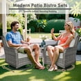 thumbnail image 5 of Ovios 10 Piece Outdoor Patio Furniture Set All-Weather Wicker Rattan Conversation Set with High Back Swivel Chairs & Propane Fire Pit Table, Gray, 5 of 12