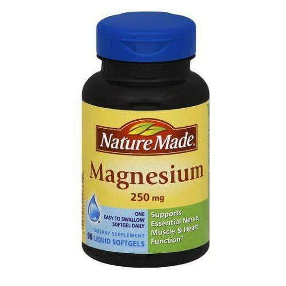 Nature Made Magnesium 250 mg Liquid Softgels 90 ea (Pack of 2)