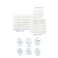 thumbnail image 4 of Hencely 18-Piece Turkish Cotton Towel Set – 6 Bath Towels, 6 Hand Towels & 6 Washcloths – Soft, Absorbent, Quick Dry – White, 4 of 7