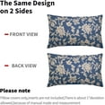 thumbnail image 5 of Vintage Floral Block Print Lumbar Pillow Covers 12x20 Set of 2 Blue Brown Cream Flower Pattern Rustic Old Style Decorative Throw Pillow Cases Outdoor Farmhouse Decoration for Sofa Couch Bed, 5 of 6