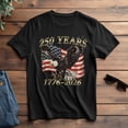 thumbnail image 3 of GHUALURU Men's Patriotic Eagle 250 Years T-Shirt, 1776-2026 USA Flag Graphic Cotton Tee, America Anniversary Shirt,Black,L, 3 of 7