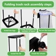 thumbnail image 4 of Collapsible13 Gallon Trash Bag Holder Height Adjustable (3 levels) Portable with Lid, Stand 4-Wheels Plastic Outdoor Can Suitable Kitchen Garbage for Outside Indoor, 4 of 5