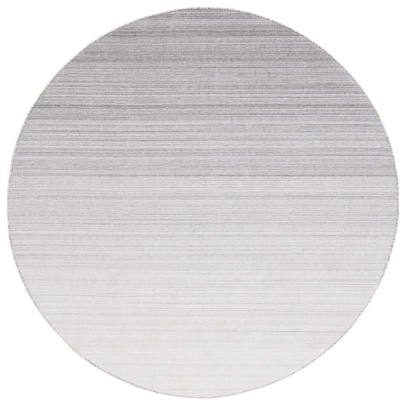 SAFAVIEH Kilim Nadia Striped Polyester Area Rug, Silver, 6' x 6' Round