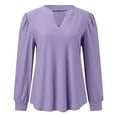 thumbnail image 6 of Women Blouses Cute Summer Sexy Long Shirts for Women Active Wear Top Set Long Sleeve Tops for Loose Fit Sleeve Chiffon Blouse Laye Shirts Petite Tops Cute Clothes Summer Girl Purple M, 6 of 6