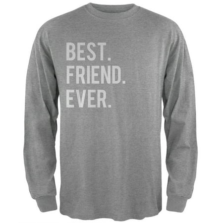Valentine's Day Best Friend Ever Heather Grey Adult Long Sleeve