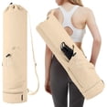 thumbnail image 1 of Bolsa para Esterilla de Yoga con Cordón,Correa Ajustable Impermeable Bolsa para Tapete de Yoga, con Compartimento Húmedo Impermeable y 2 Bolsillos Multifuncionales,Beige, 1 of 2