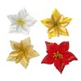 thumbnail image 4 of (Almacenamiento 6 piezas) Nueva pequeña flor de Navidad de doble capa Flor de Navidad multicolor Colgante de Navidad Accesorios de decoración del árbol de Navidad - Plata (Diámetro, 4 of 10