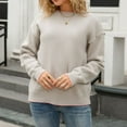 thumbnail image 6 of Abomasnow Women's Oversized Sweater Crewneck Long Sleeve Soft Fuzzy Knit Pullover Sweaters Fall Winter Tie Black Front Warm Jumper Tops, 6 of 9
