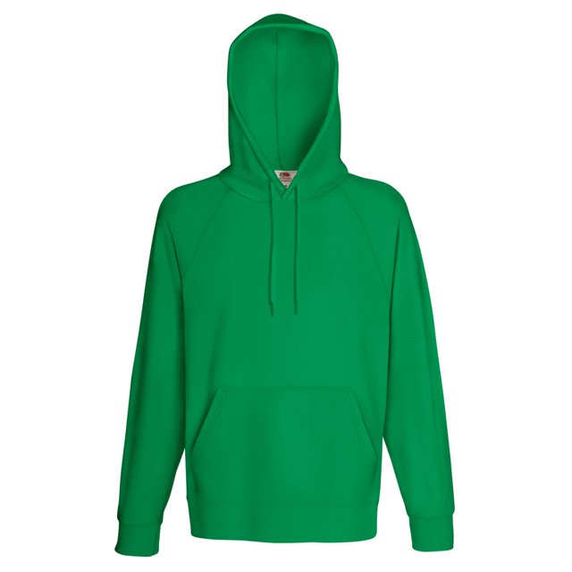 Fruit Of The Loom - Sudadera ligera con capucha Modelo (240 GSM) Hombre/Caballero - Gym/Correr (Verde césped)