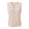 thumbnail image 4 of XIYON Tank Tops For Women Elegant Solid Color Sleeveless Button Front Pocket Tank Top For Lightweight Casual Surplice Design Fashion Clothing, 4 of 4