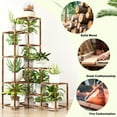 thumbnail image 5 of Corner Plant Stand Indoor Outdoor for Multiple Plants, Large Tall Plant Shelf Rack Table Holder with Hanging Space Flower Stand for Patio Porch Balcony Garden Boho Decor, 5 of 6